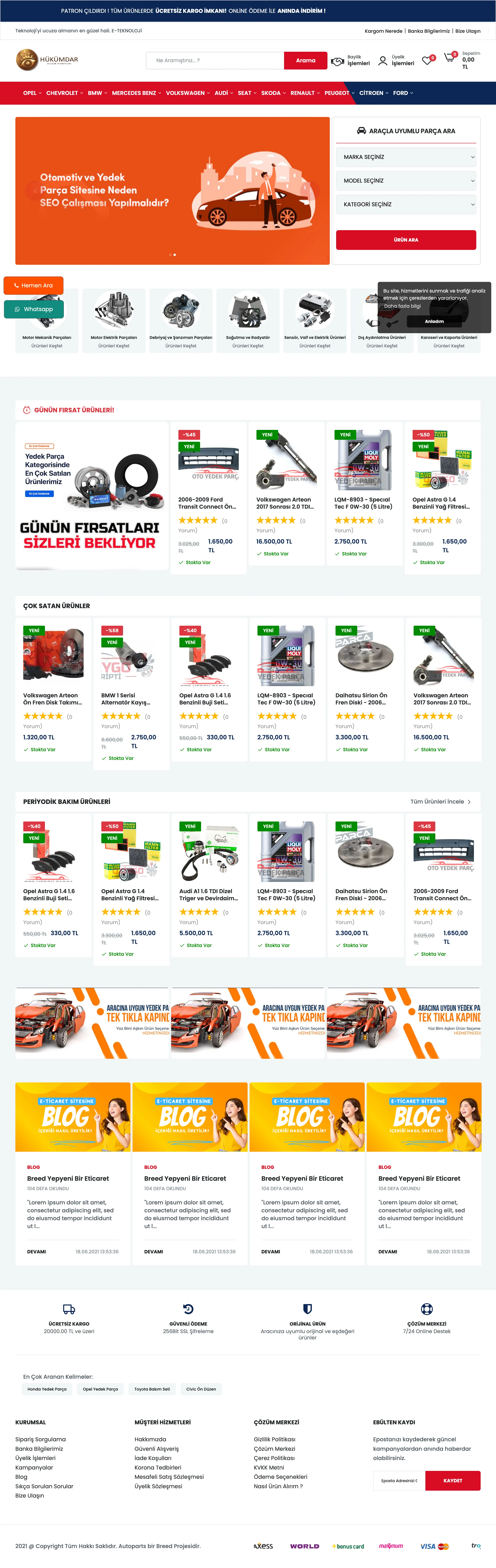 🚀 ⚡ Oto Yedek Parça E-ticaret Yazılımı 