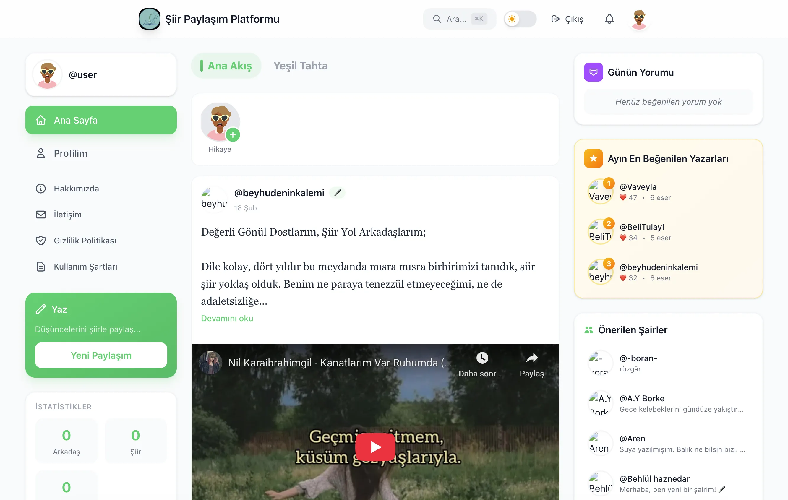 Şiir Paylaşım Platformu